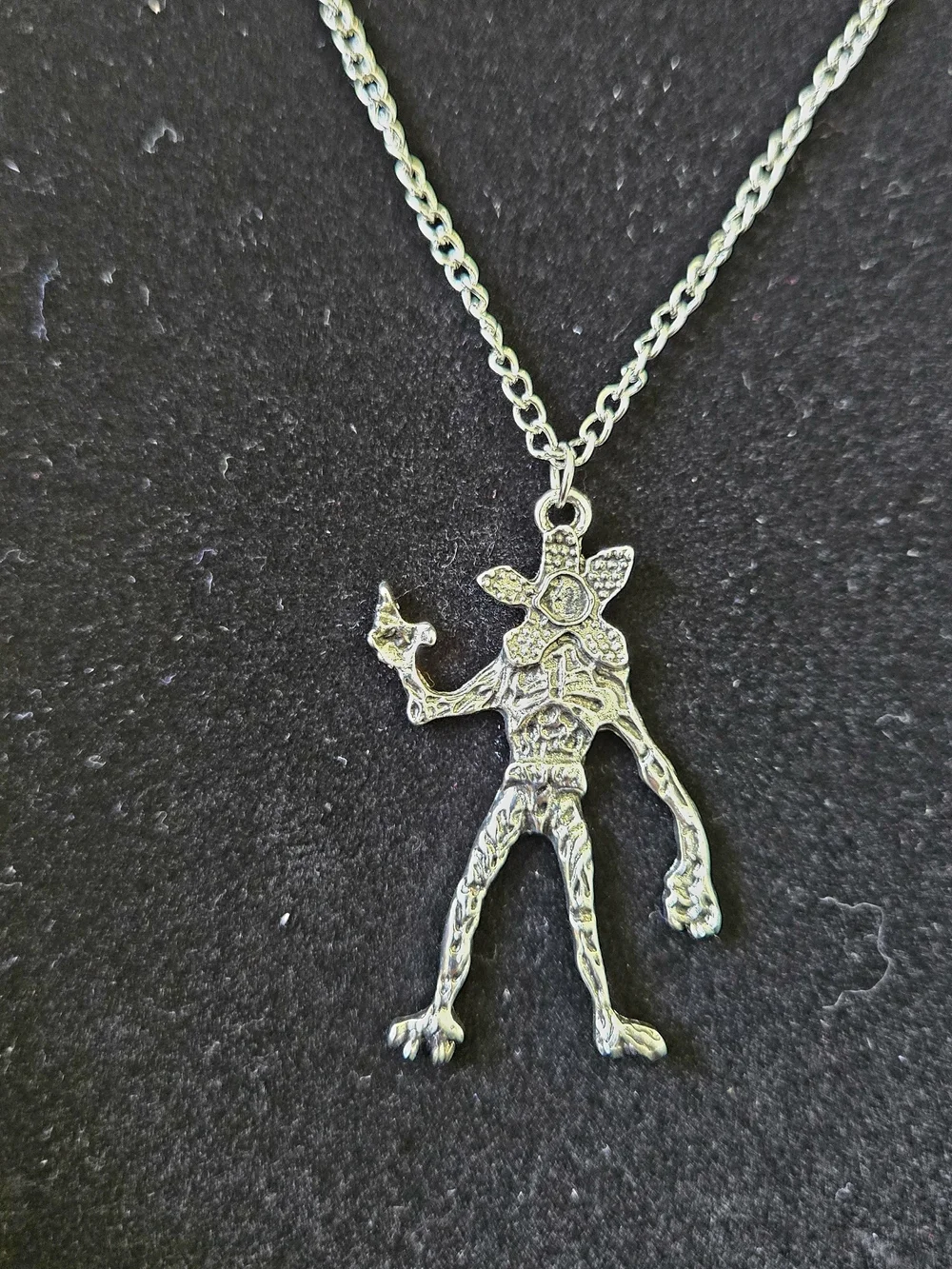 Silver Star-Headed Monster Pendant Necklace - Silver